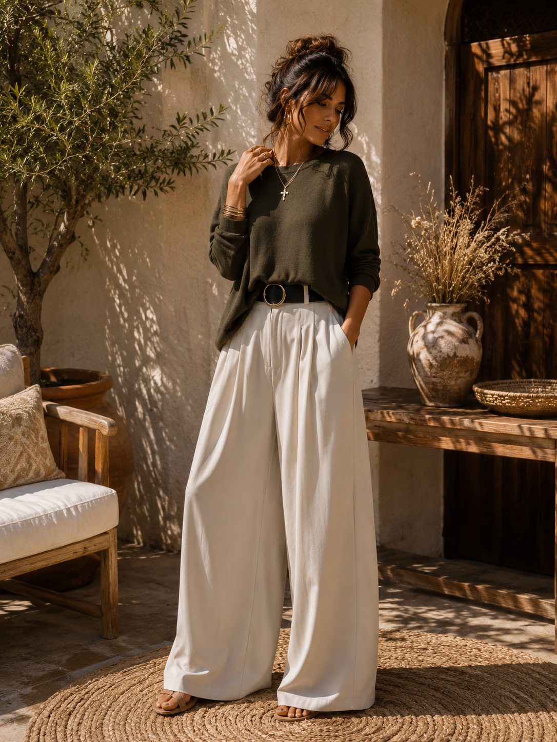 Pantalon Palazzo avec ceinture 💫