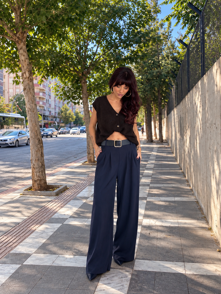 Pantalon Palazzo avec ceinture 💫