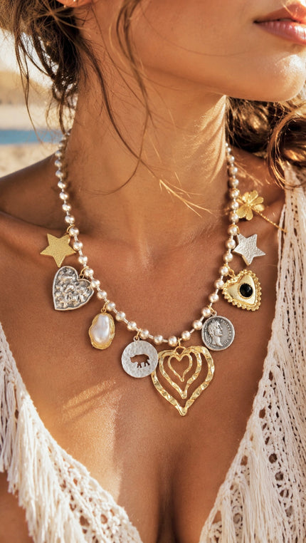 Collier Plaqué or Esmeralda