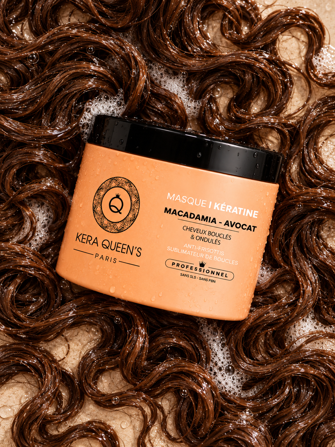 Masque Macadamia & Avocat à la Kératine – Cheveux bouclés et ondulés | 500 ml