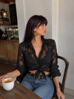 Chemise à nouer broderie fleurie