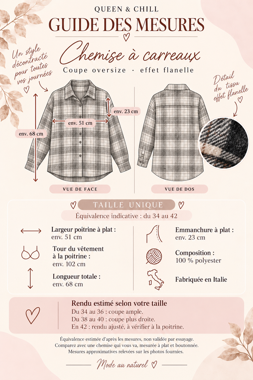 Chemise à carreaux Oversize effet flanelle