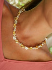 Collier Pépite d’or Plaqué Or Et Argent