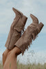Bottes western en suédine à franges