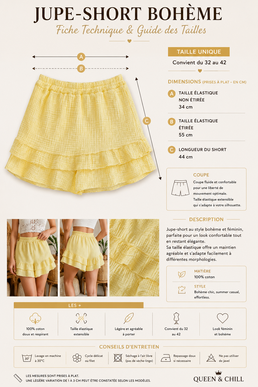 Jupe short bohème