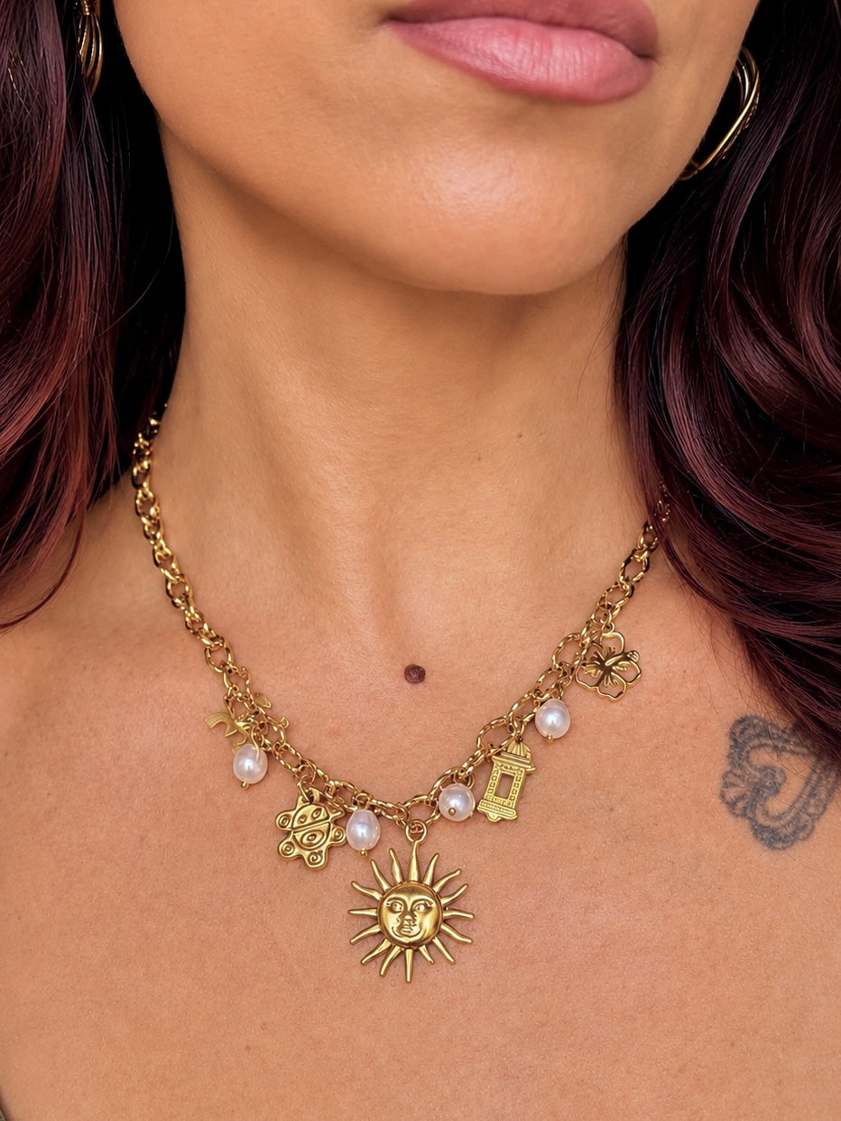 Collier charms ensoleillé ￼