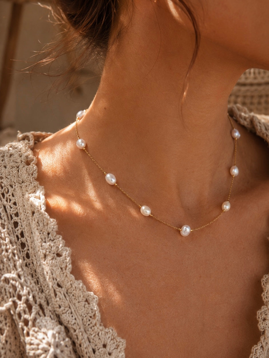 Collier perles nacrés