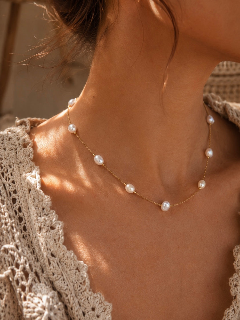 Collier perles nacrés
