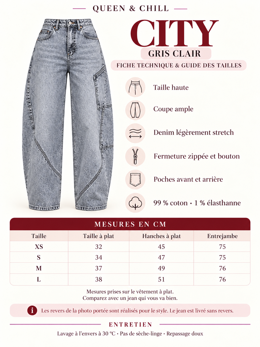 Jean City Gris Clair