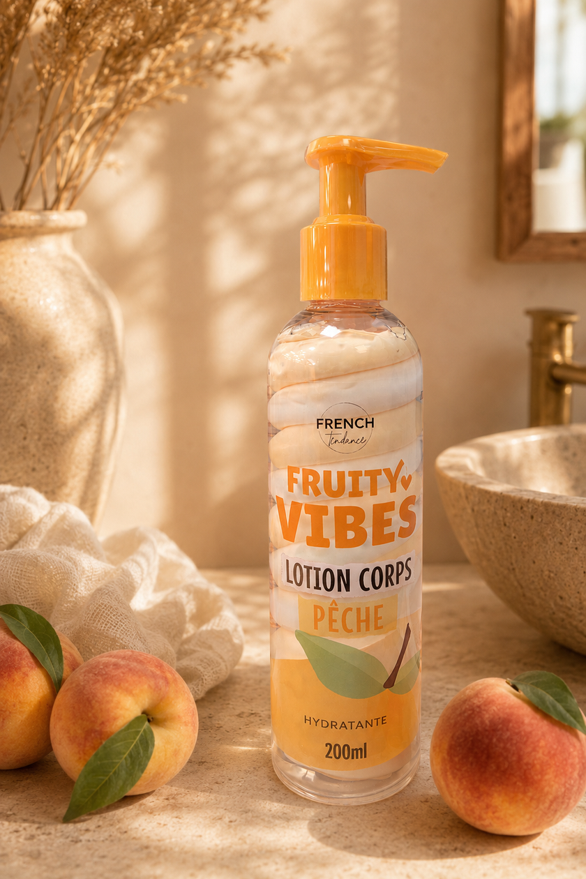 🍑 Lotion Corps Hydratante – Pêche – 200 ml