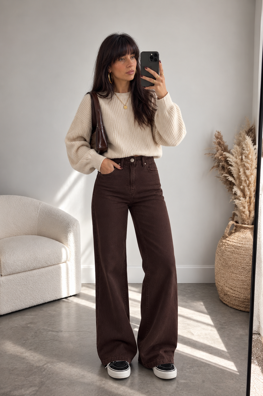 Jean Flare Chocolat