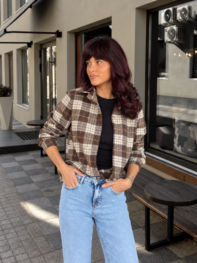 Chemise à carreaux Oversize effet flanelle