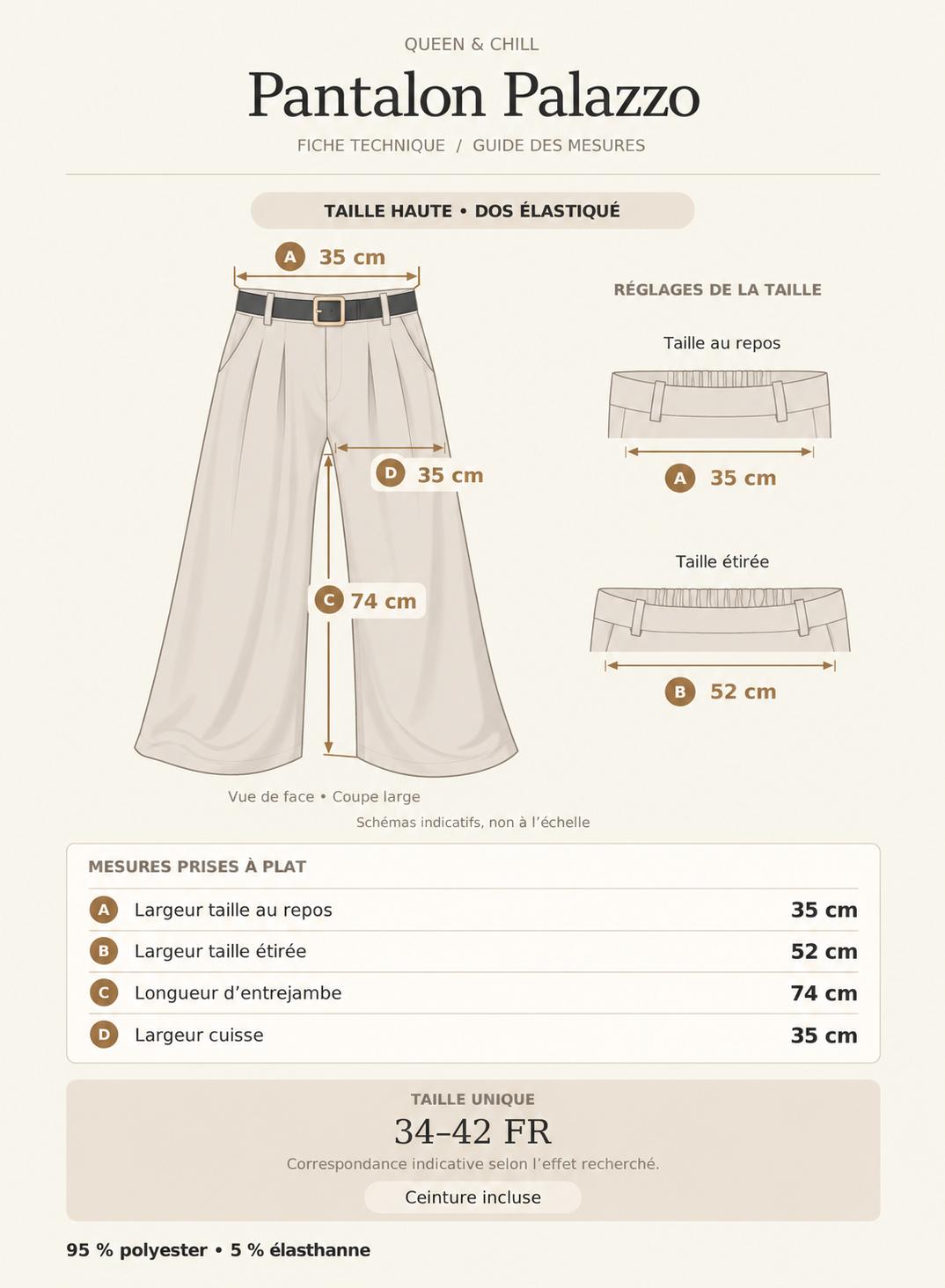 Pantalon Palazzo avec ceinture 💫